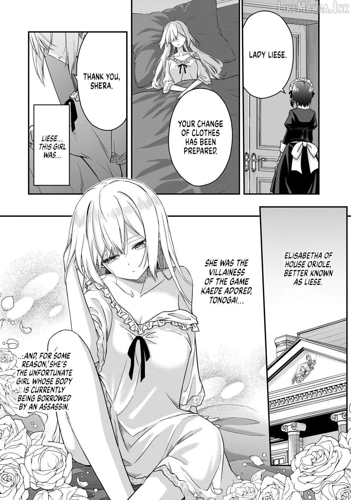 Hissatsu Reijou Liese ~Tensei Shita Saikyou no Koroshiya wa, Yami wo Matou Akuyaku Reijou to Naru~ Chapter 2 page 4