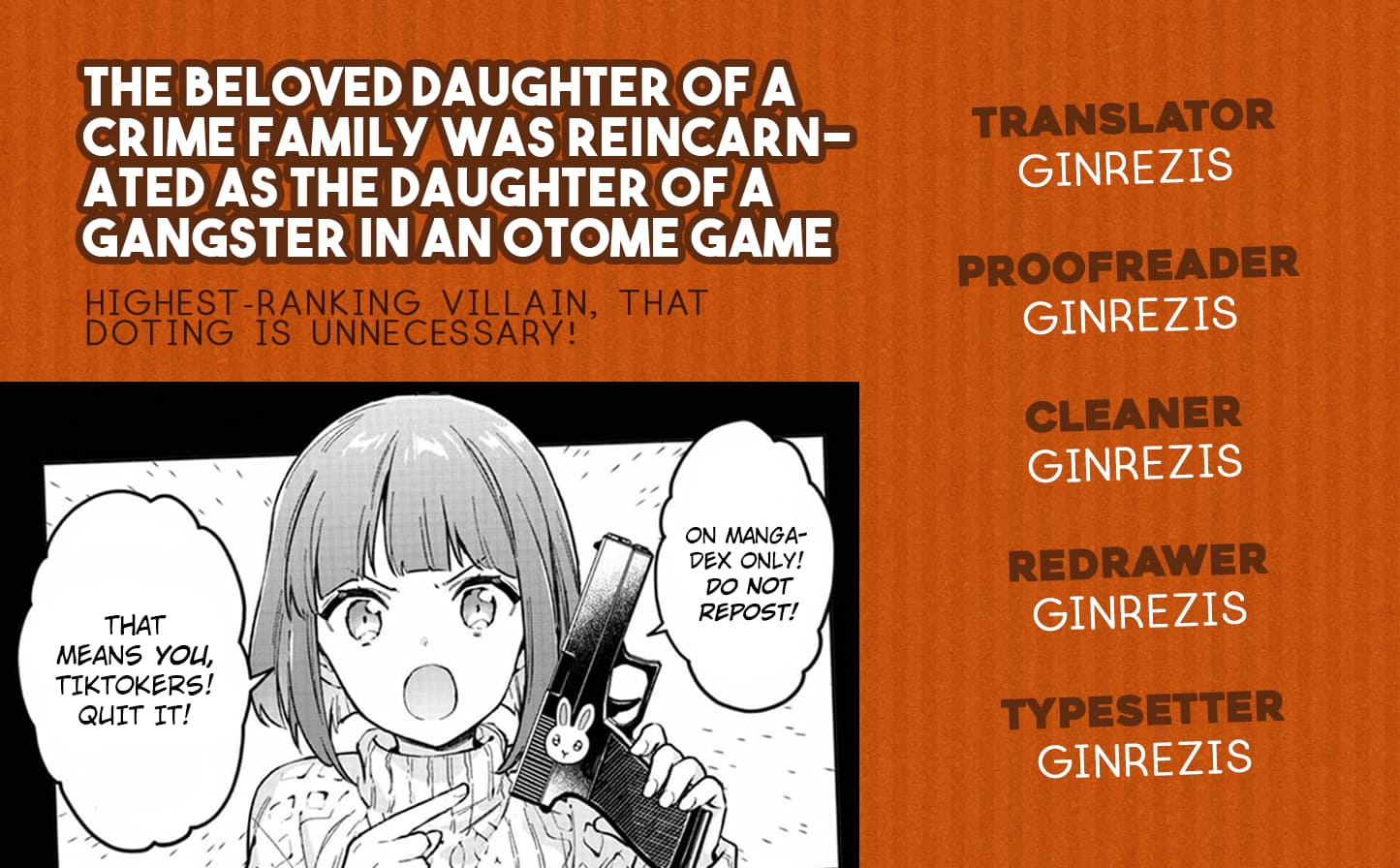 The Beloved Daughter of a Crime Family Was Reincarnated as the Daughter of a Gangster in an Otome Game Chapter 22 page 22
