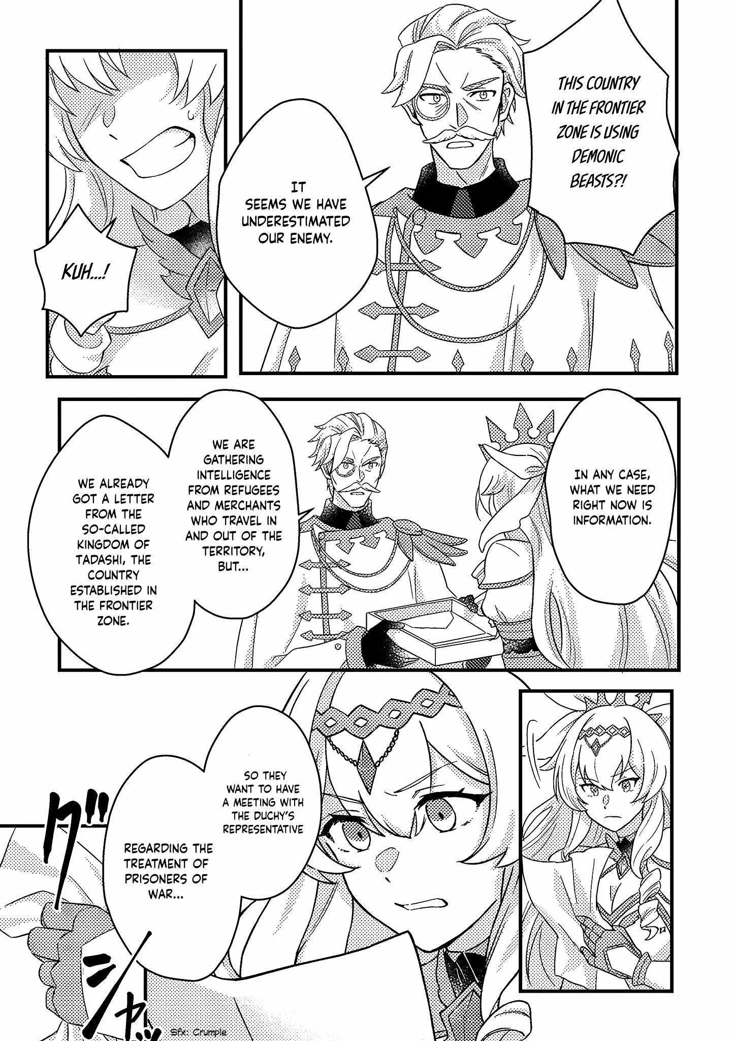 Revolution in production with the blessings of the gods - While living a leisurely, slow life in a corner of another world, somehow a diverse group of people gathered to form the strongest nation... Chapter 11.1 page 12