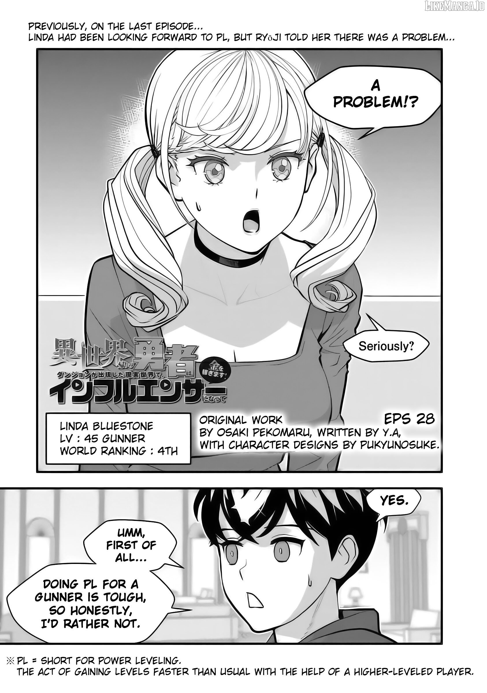 The hero returns from another world, becomes an influencer, and earns money in the real world, where dungeons have appeared! Chapter 28 page 1