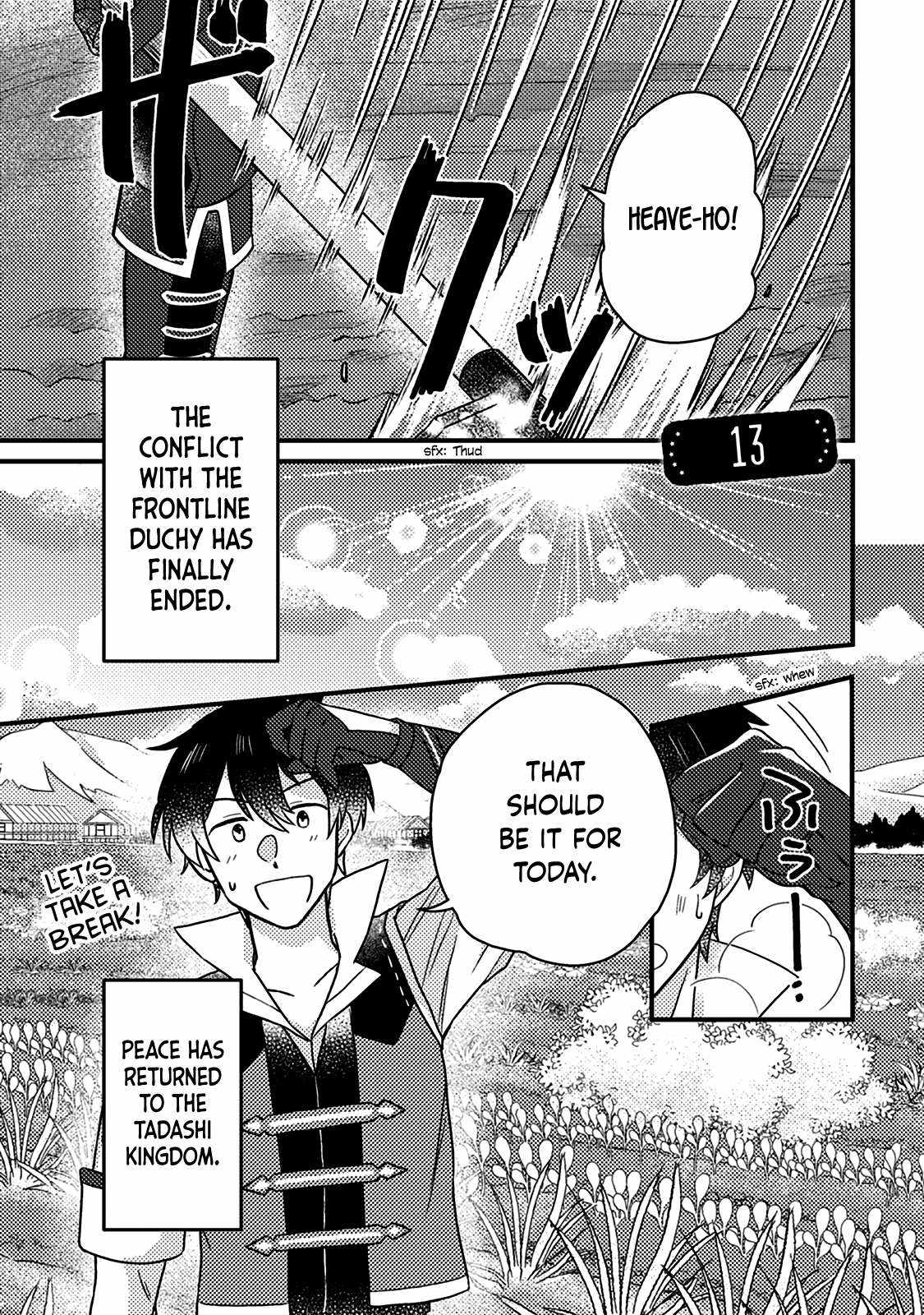 Revolution in production with the blessings of the gods - While living a leisurely, slow life in a corner of another world, somehow a diverse group of people gathered to form the strongest nation... Chapter 13.1 page 2