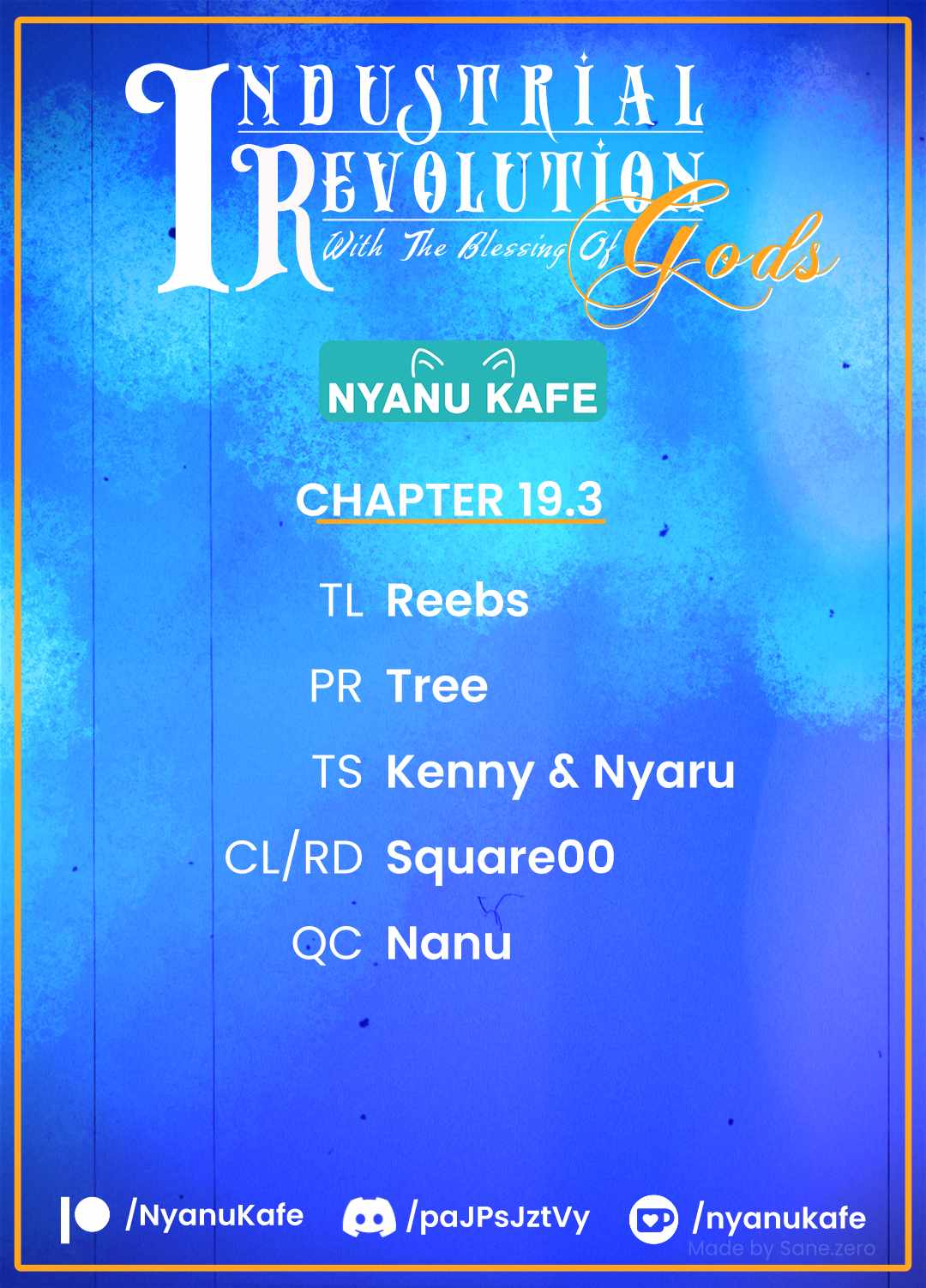 Revolution in production with the blessings of the gods - While living a leisurely, slow life in a corner of another world, somehow a diverse group of people gathered to form the strongest nation... Chapter 19.3 page 1