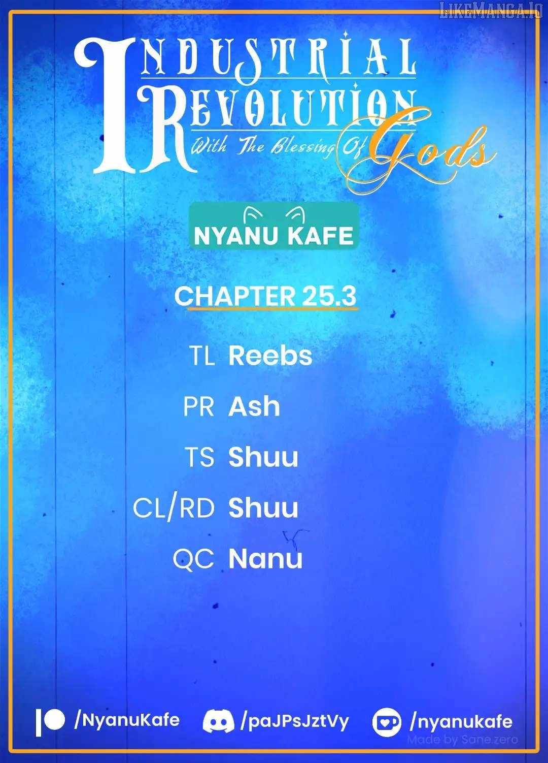 Revolution in production with the blessings of the gods - While living a leisurely, slow life in a corner of another world, somehow a diverse group of people gathered to form the strongest nation... Chapter 25.3 page 1