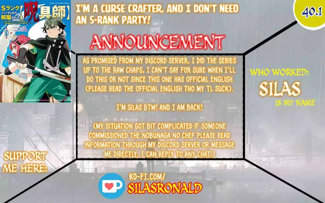 My S-Rank Party Fired Me for Being a Cursificer ~ I Can Only Make “Cursed Items”, but They're Artifact Class! Chapter 40.1 page 2