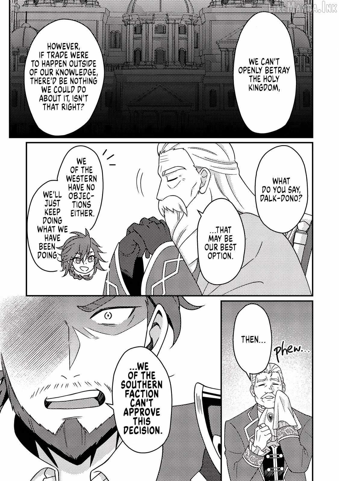 Revolution in production with the blessings of the gods - While living a leisurely, slow life in a corner of another world, somehow a diverse group of people gathered to form the strongest nation... Chapter 35.1 page 8