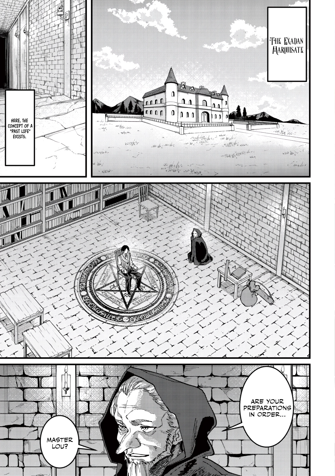 Majo to Mashou to Mahou no Rakuen: Tsuihou Sareta Tensei Kizoku no Jiyuu Kimama na "Shuushuuka" Seikatsu. Hazure Zensei ni Mezameta Shounen wa, Isekai de Kiyoshi Ken Momofumofu mo Jibun no Shiro mo Te ni Ireru Chapter 1 page 3