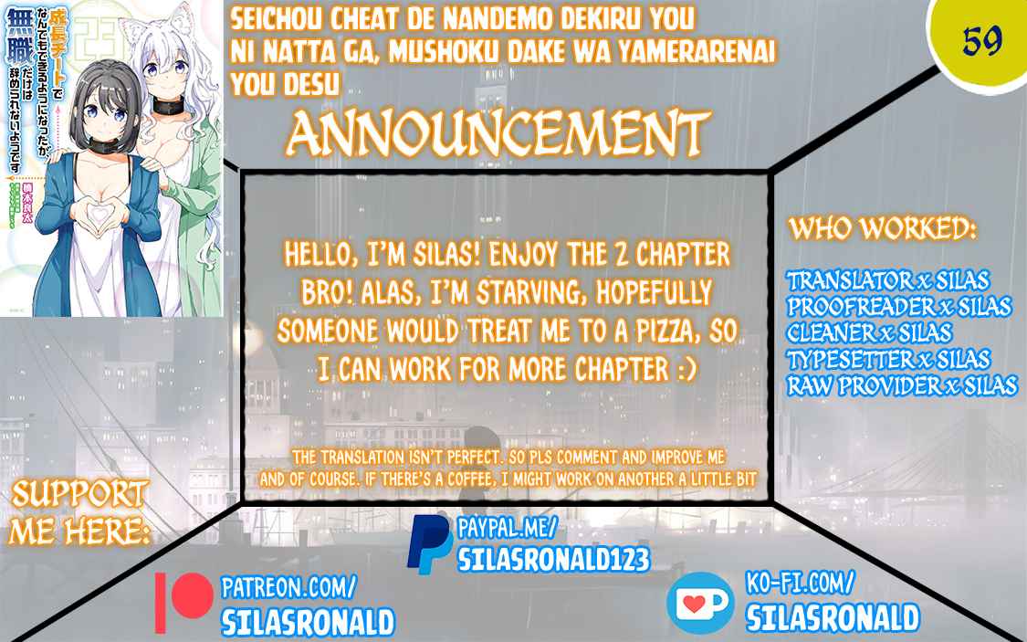 Seichou Cheat de Nandemo Dekiru You ni Natta ga, Mushoku Dake wa Yamerarenai You Desu Chapter 59 page 1