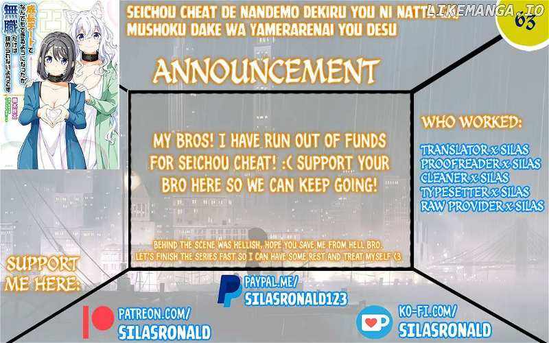 Seichou Cheat de Nandemo Dekiru You ni Natta ga, Mushoku Dake wa Yamerarenai You Desu Chapter 63 page 1