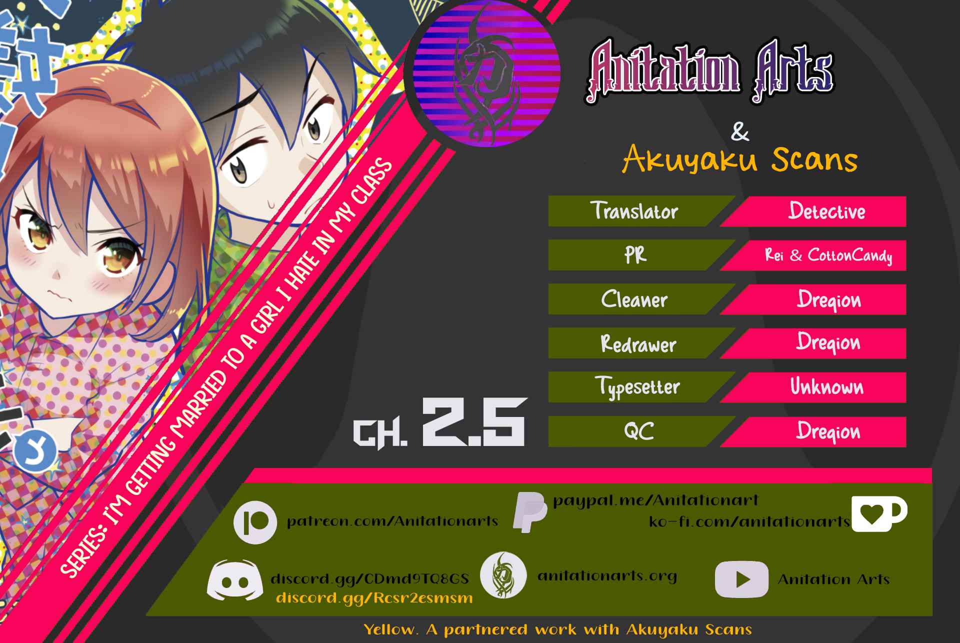 Class no Daikirai na Joshi to Kekkon Suru Koto ni Natta Chapter 2.5 page 1