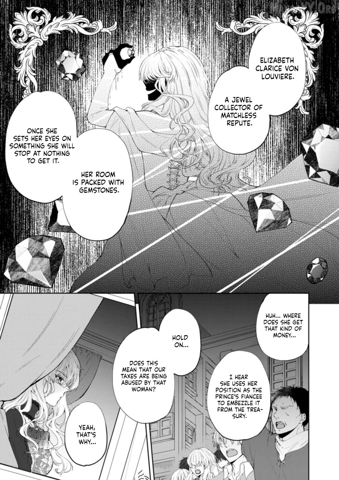 Akuyaku Reijo no Nariagari Ringoku de Hoseki no Seijo to Yobareru Made Chapter 1 page 6