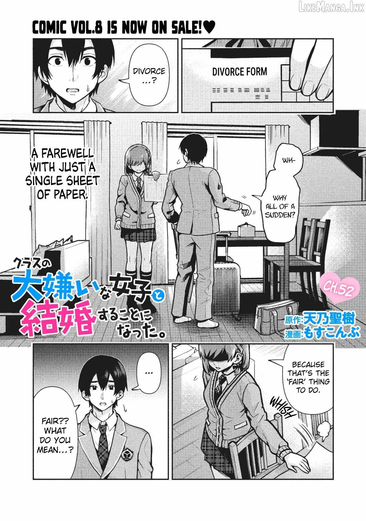 Class no Daikirai na Joshi to Kekkon Suru Koto ni Natta Chapter 52.1 page 3