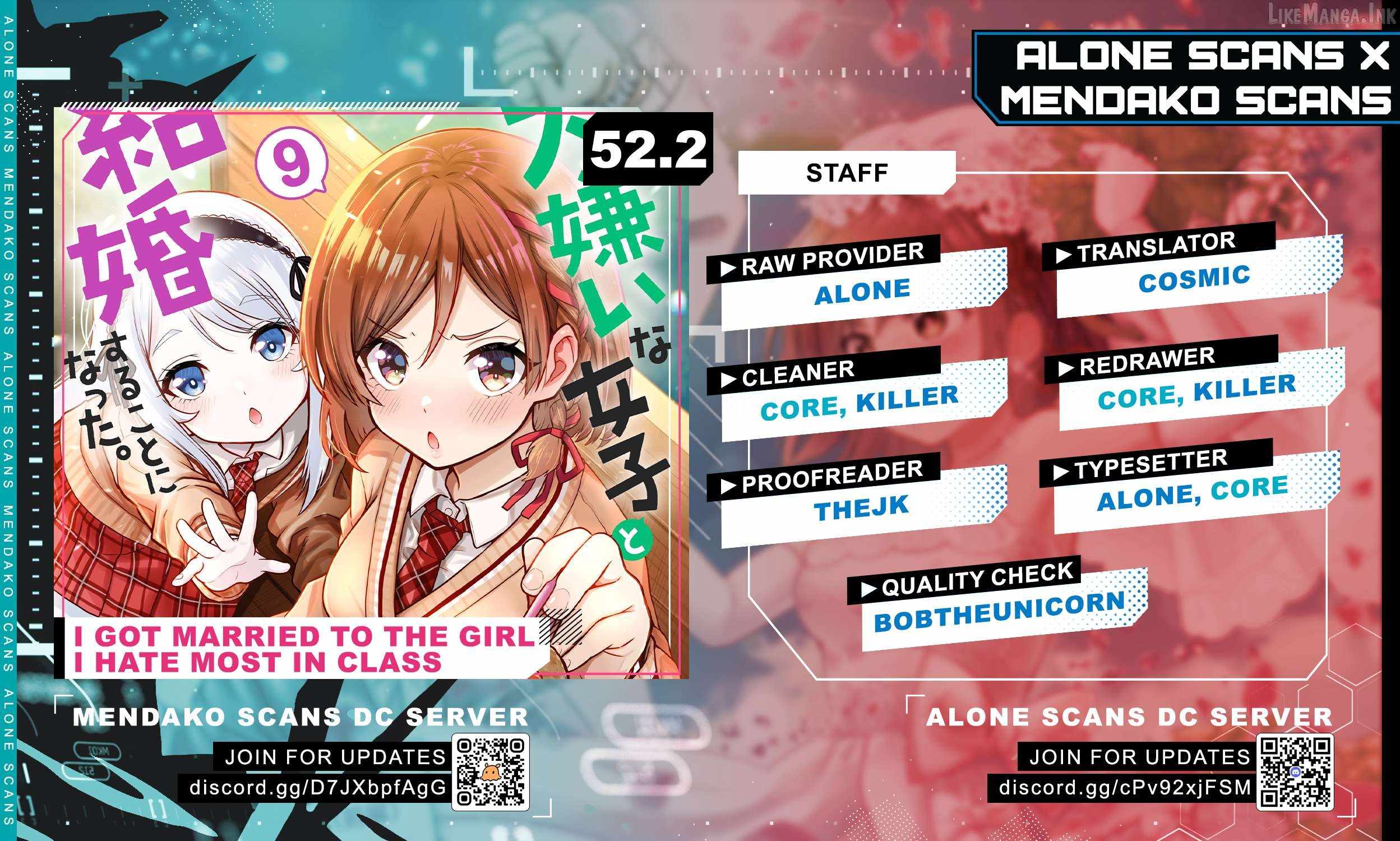 Class no Daikirai na Joshi to Kekkon Suru Koto ni Natta Chapter 52.2 page 1