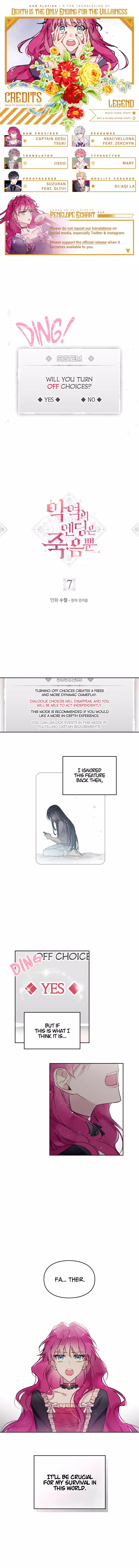 Death Is The Only Ending For The Villainess Chapter 7 page 1