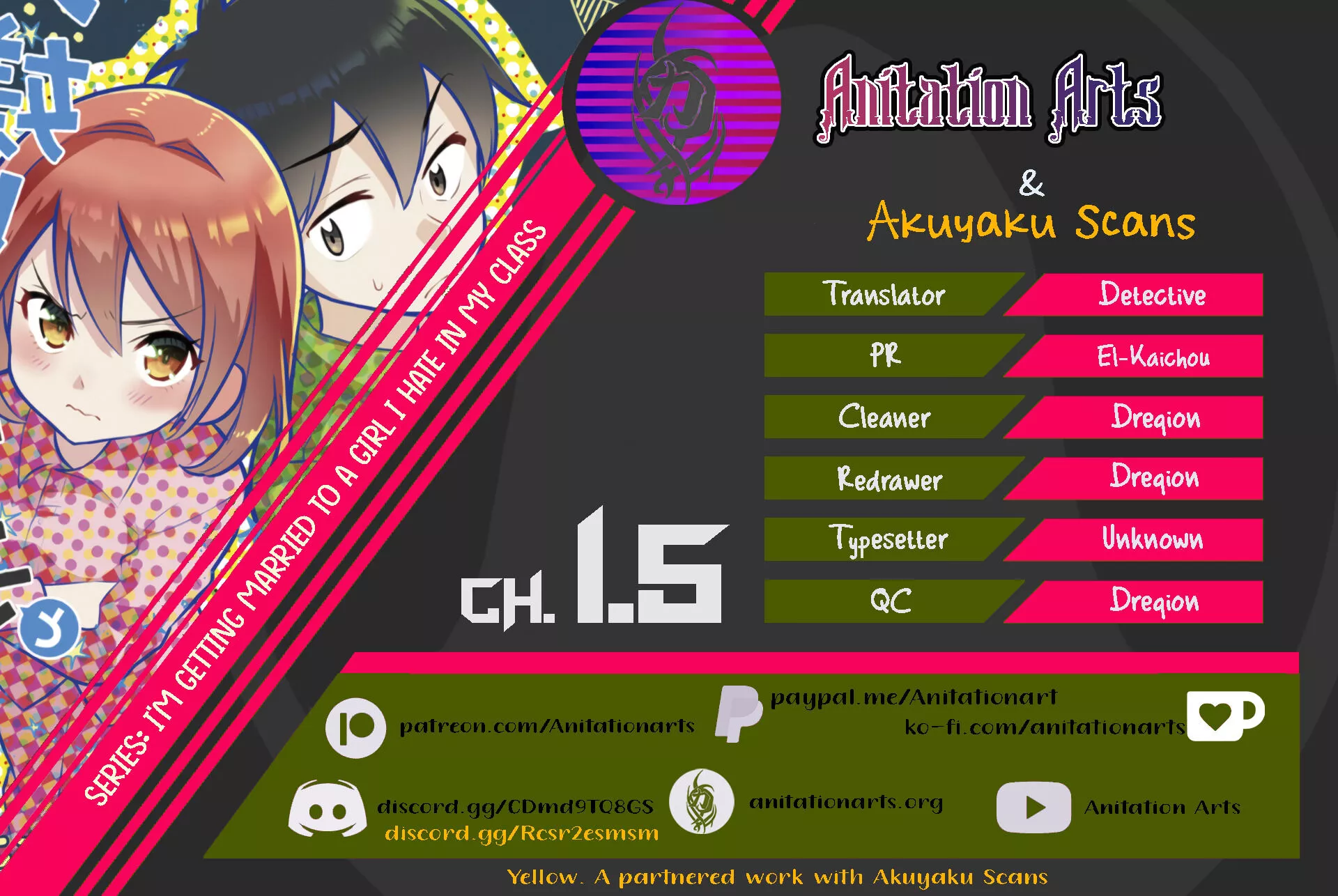 Class no Daikirai na Joshi to Kekkon Suru Koto ni Natta Chapter 1.5 page 1