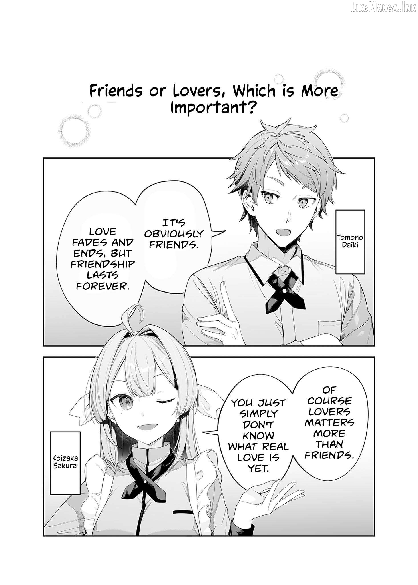 Friends or Lovers, Which is More Important? Chapter 1 page 1