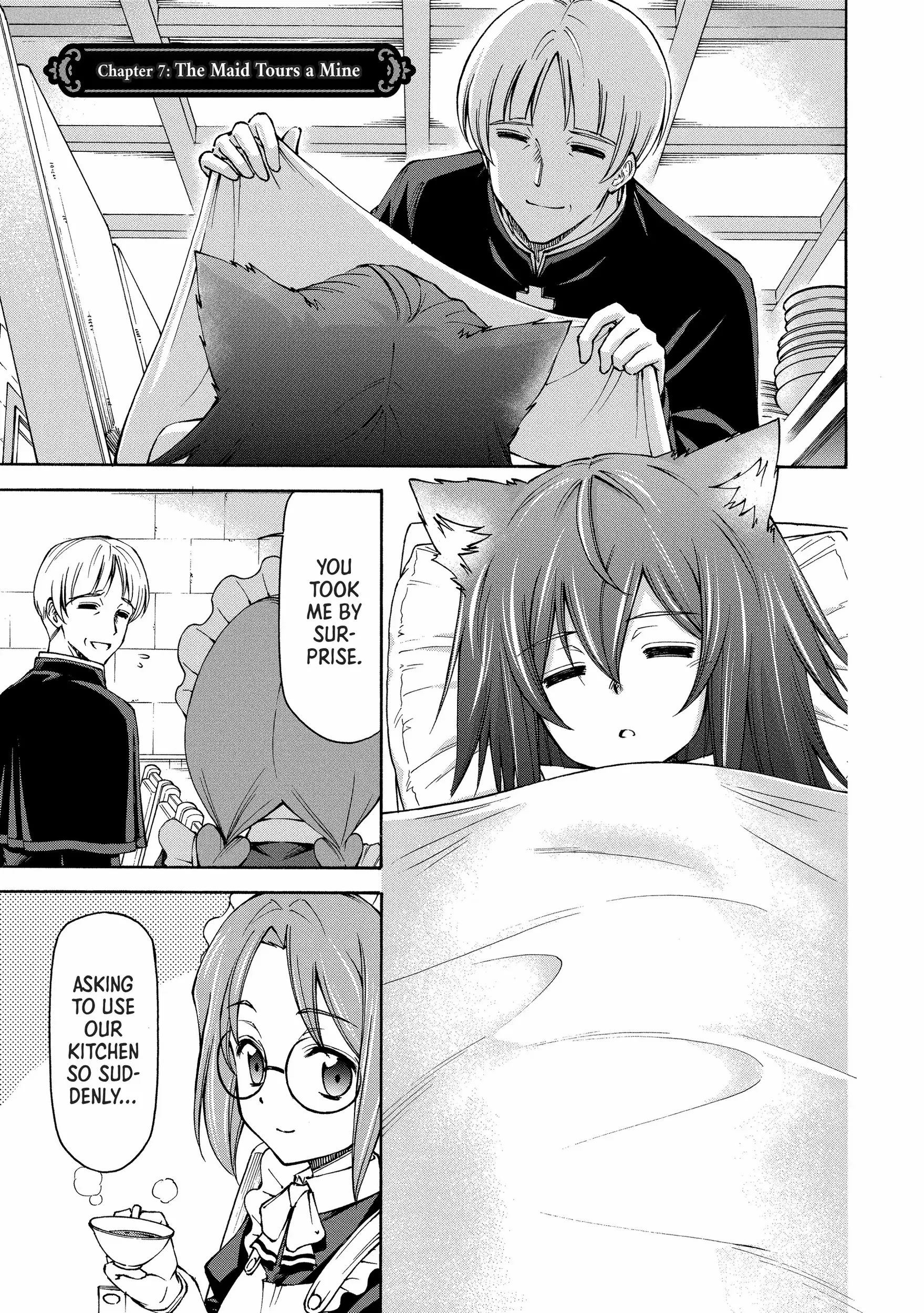 Maid Nara Touzen Desu. ~Nureginu Wo Kiserareta Bannou Maid-San Wa Tabi Ni Deru Koto Ni Shimashita.~ Chapter 7 page 1