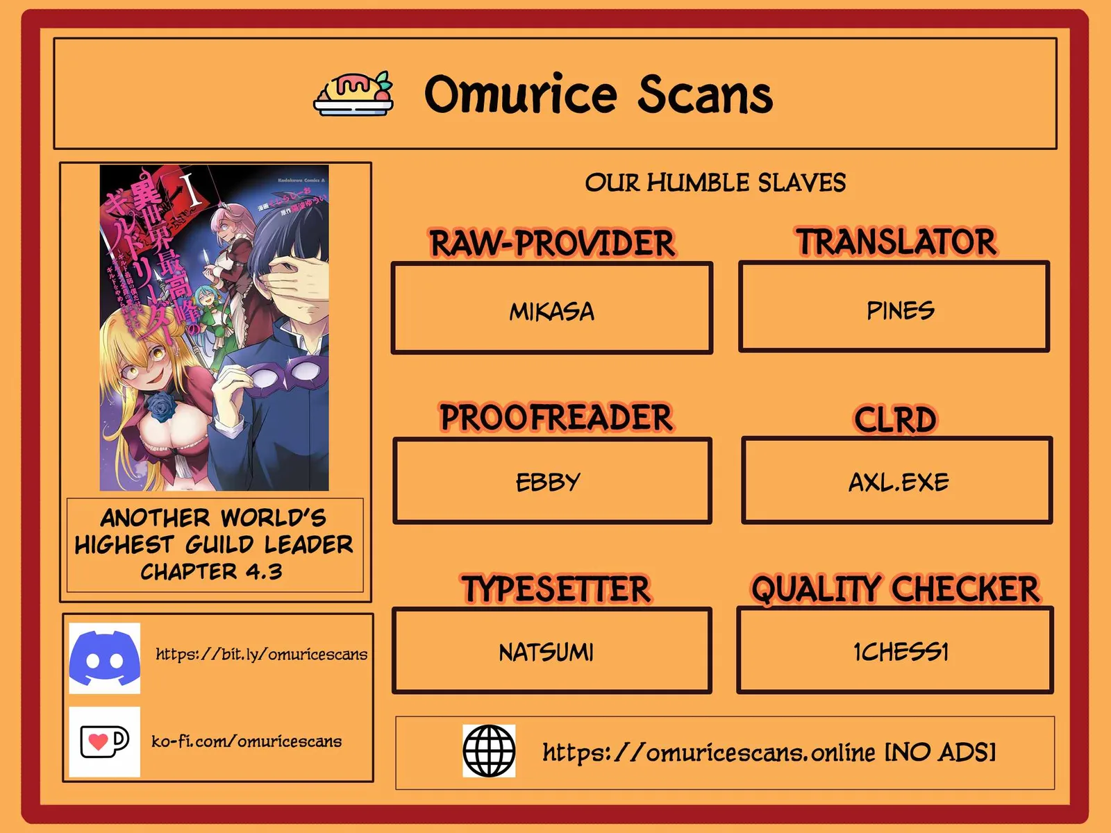 Another World's Highest Guild Leader ~I'm the weakest in the guild, but I can't quit the guild because of the heavy love of all the guild members~ Chapter 4.3 page 1