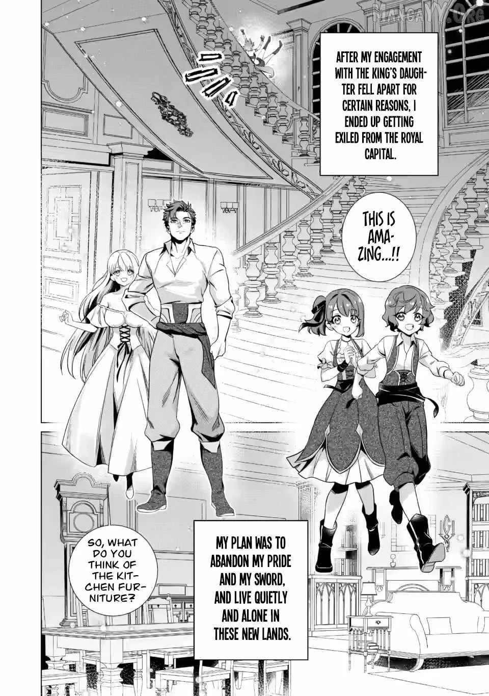 Netorare Tsuihōsareta Saikyō Kishi Danchō No Ossan, Katainaka De Eiyū Ni Matsuriagerareru Chapter 6.1 page 6