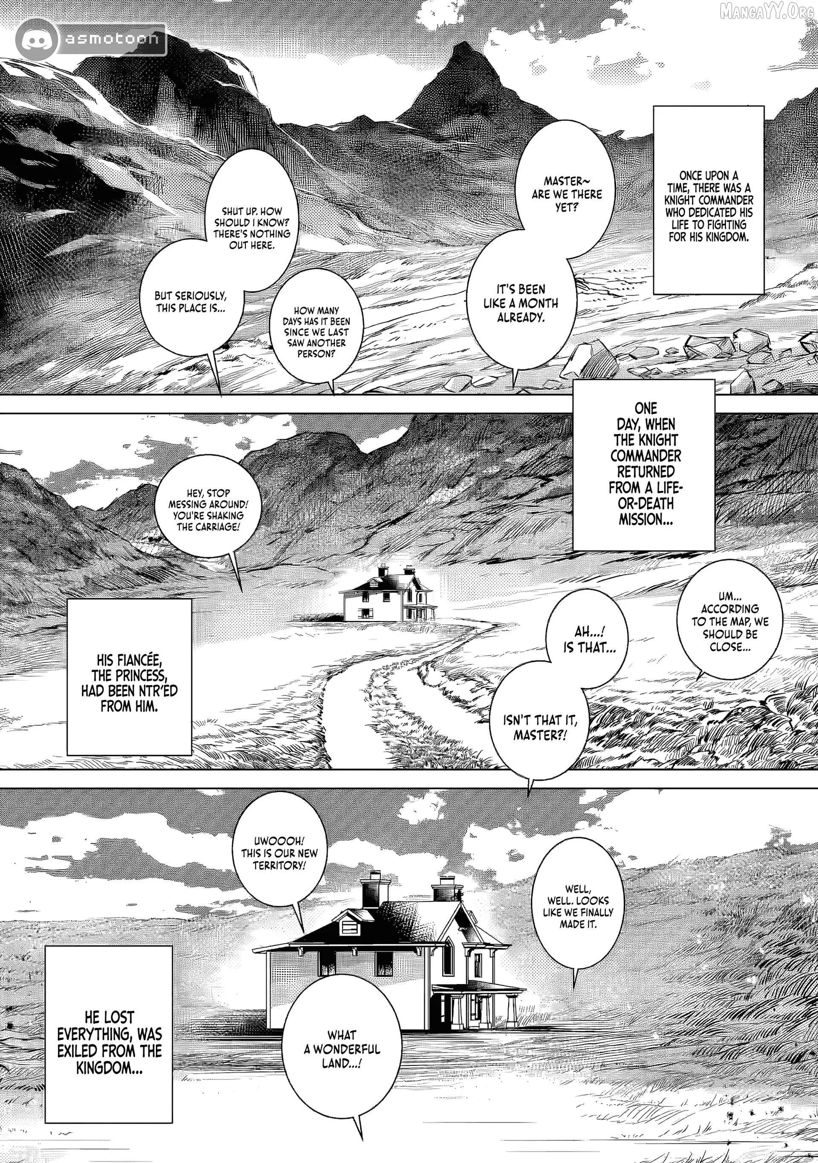 Netorare Tsuihōsareta Saikyō Kishi Danchō No Ossan, Katainaka De Eiyū Ni Matsuriagerareru Chapter 2 page 2