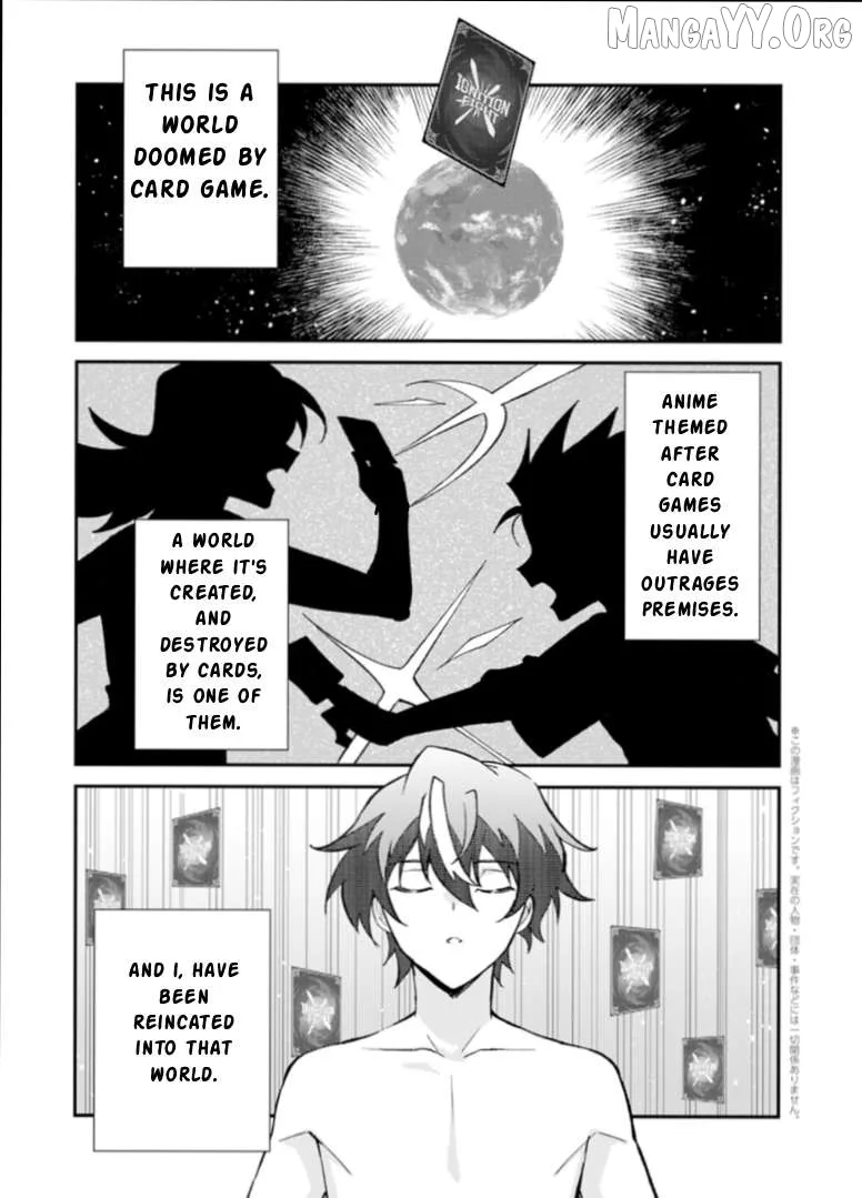 Card Game de Sekai ga Horobu Sekai ni Tensei Shite Card Shop o Kaiten Shitara, Shuui kara Zensaku Shujinkou da to Omowareteiru Chapter 1 page 1