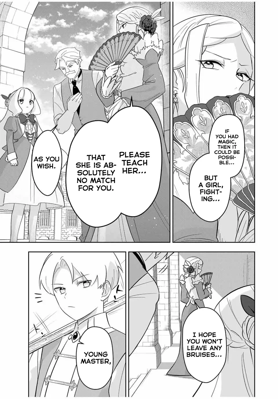 Koujo Tensei: Densetsu no Dai Madoushi (♂), Hime Kishi to Narite Densetsu no Reijou Kishidan o Tsukuri Musou Suru Chapter 1 page 46