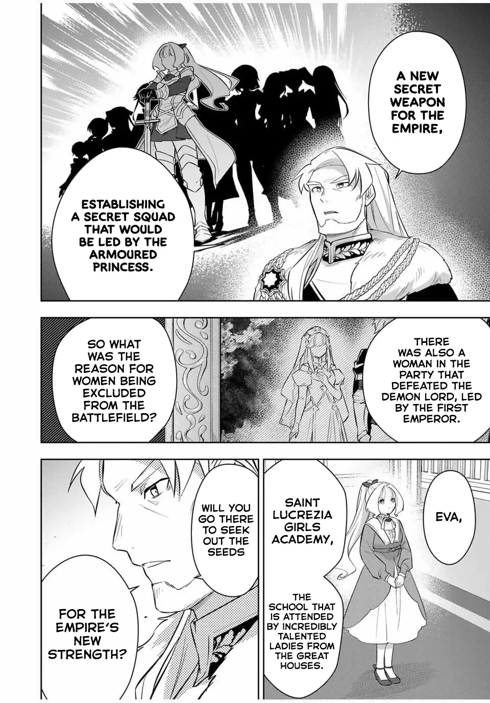 Koujo Tensei: Densetsu no Dai Madoushi (♂), Hime Kishi to Narite Densetsu no Reijou Kishidan o Tsukuri Musou Suru Chapter 8 page 14