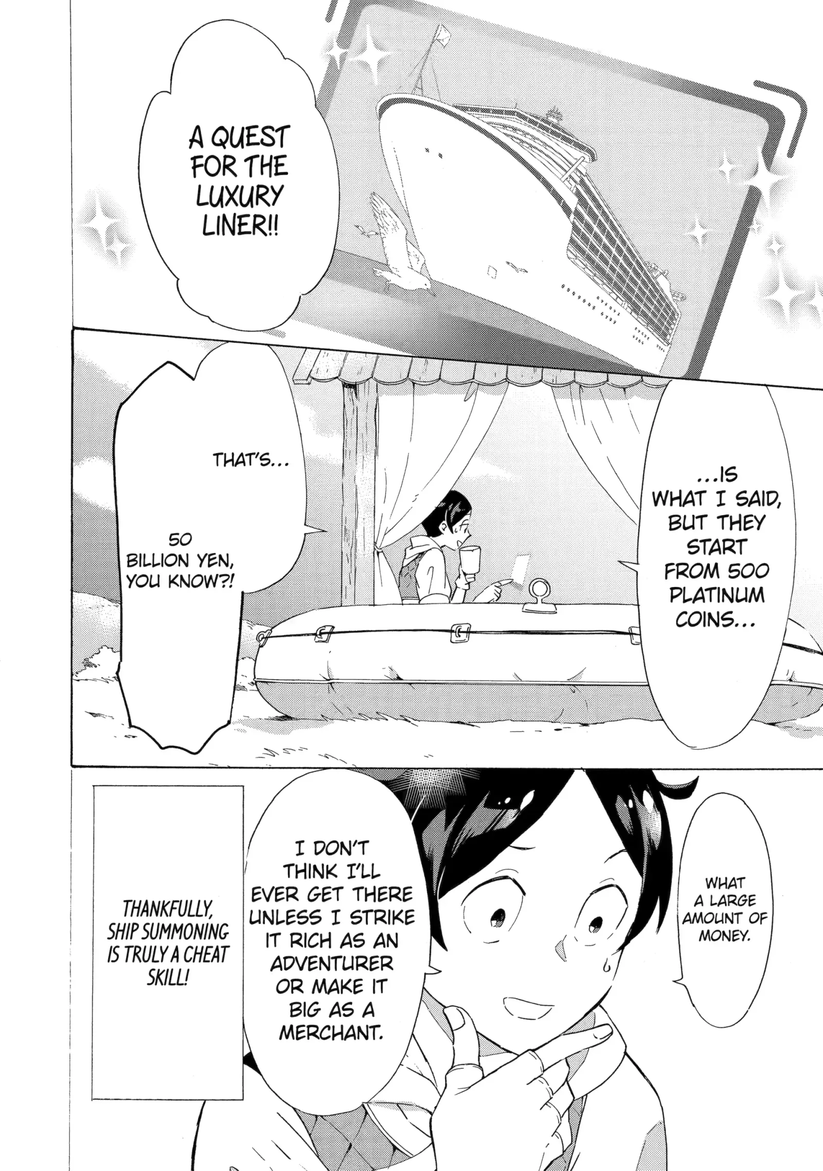 The Quest for the Luxury Liner: Seize the Rich Life with a Ship-Summoning Skill in Another World Chapter 4.1 page 3