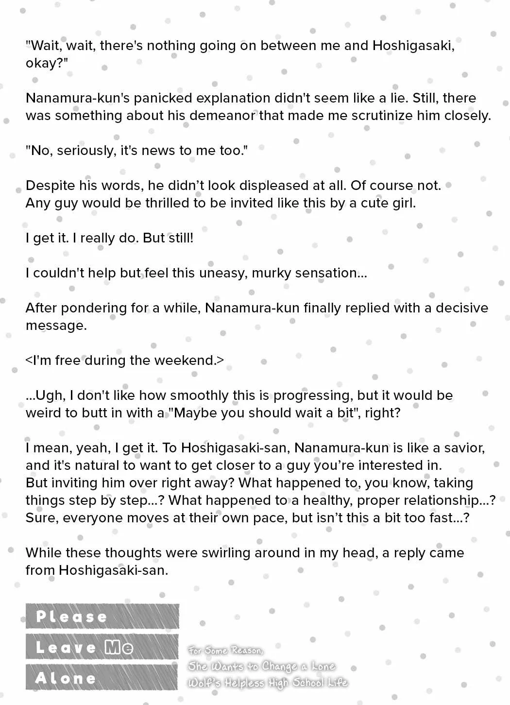 Please Leave Me Alone (For Some Reason, She Wants to Change a Lone Wolf's Helpless High School Life.) Chapter 23.5 page 9