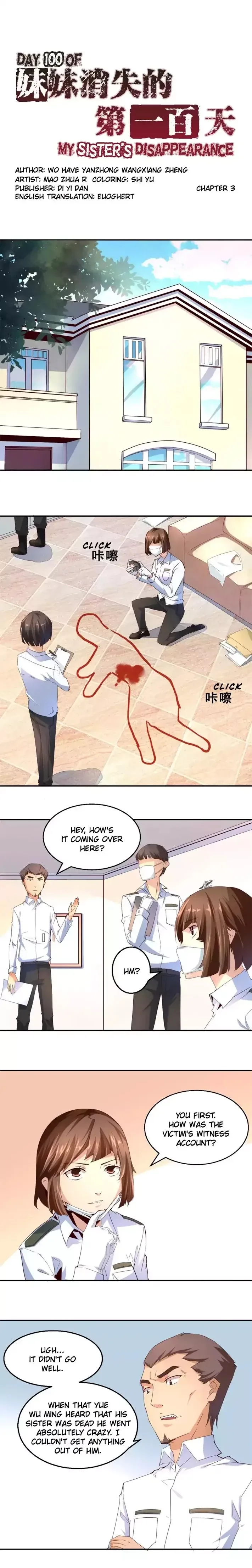 Day 100 of My Sister's Disappearance Chapter 3 page 1