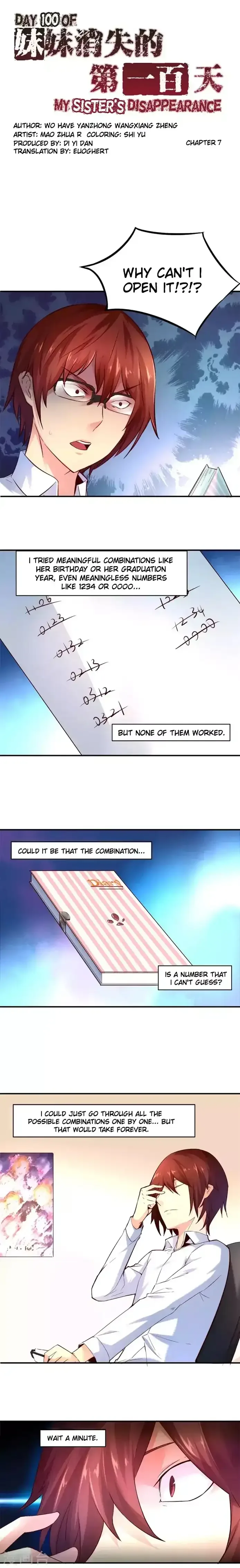 Day 100 of My Sister's Disappearance Chapter 7 page 1