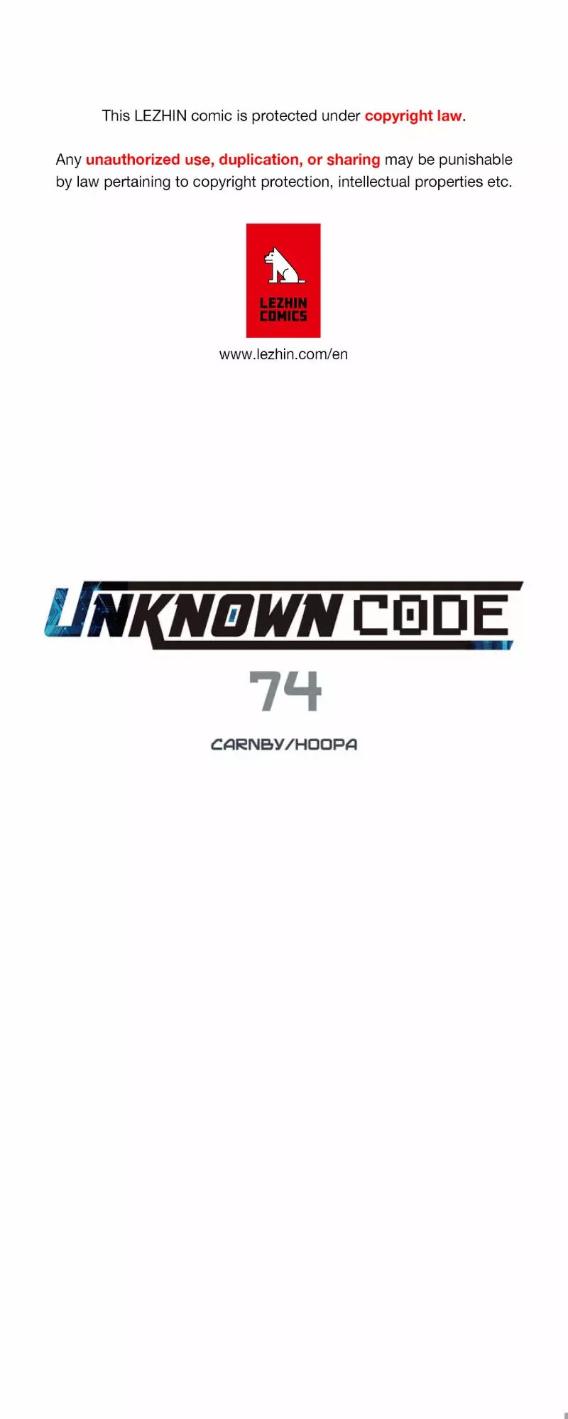 Unknown Code Chapter 74 page 1