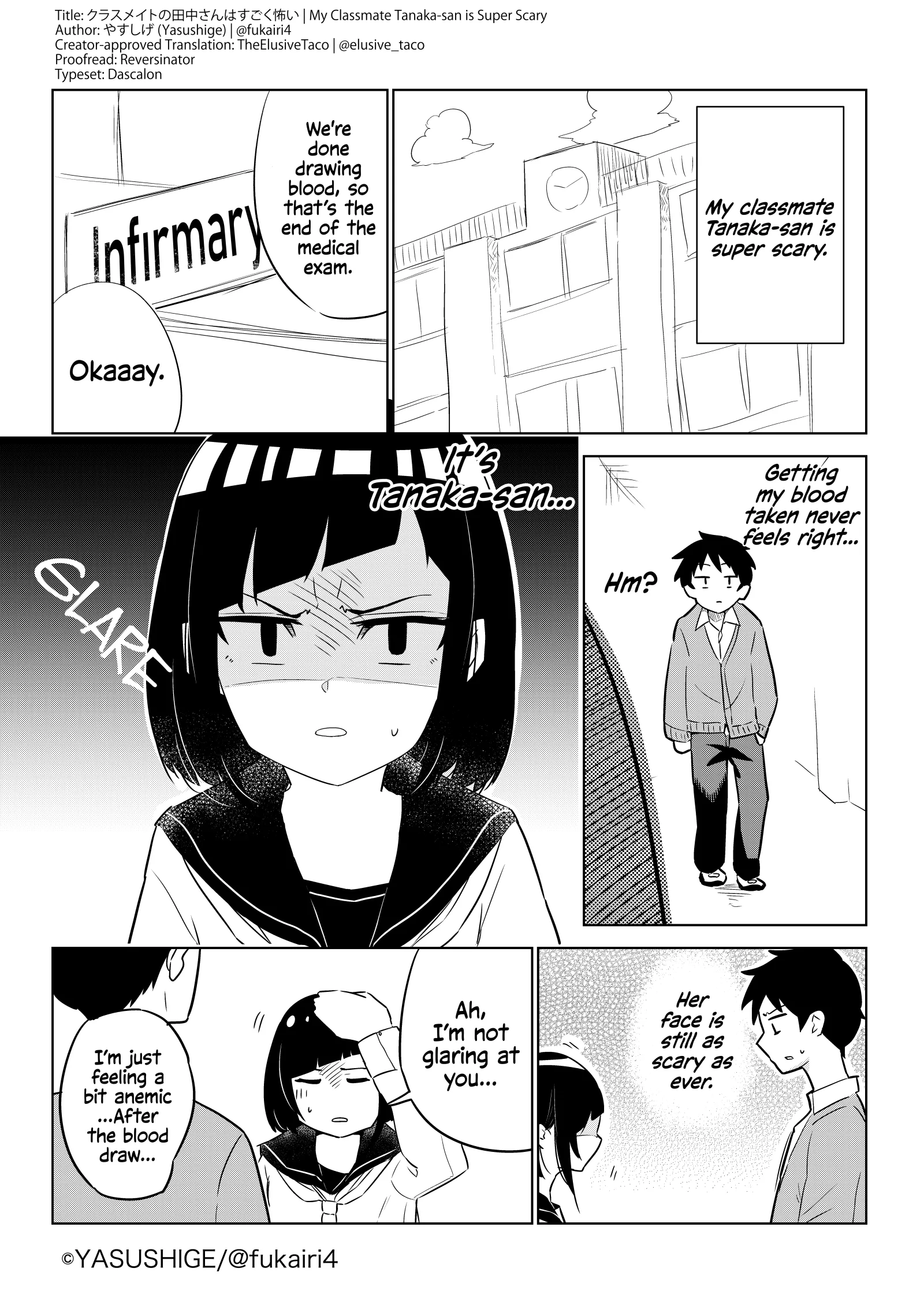 My Classmate Tanaka-San Is Super Scary Chapter 3 page 1