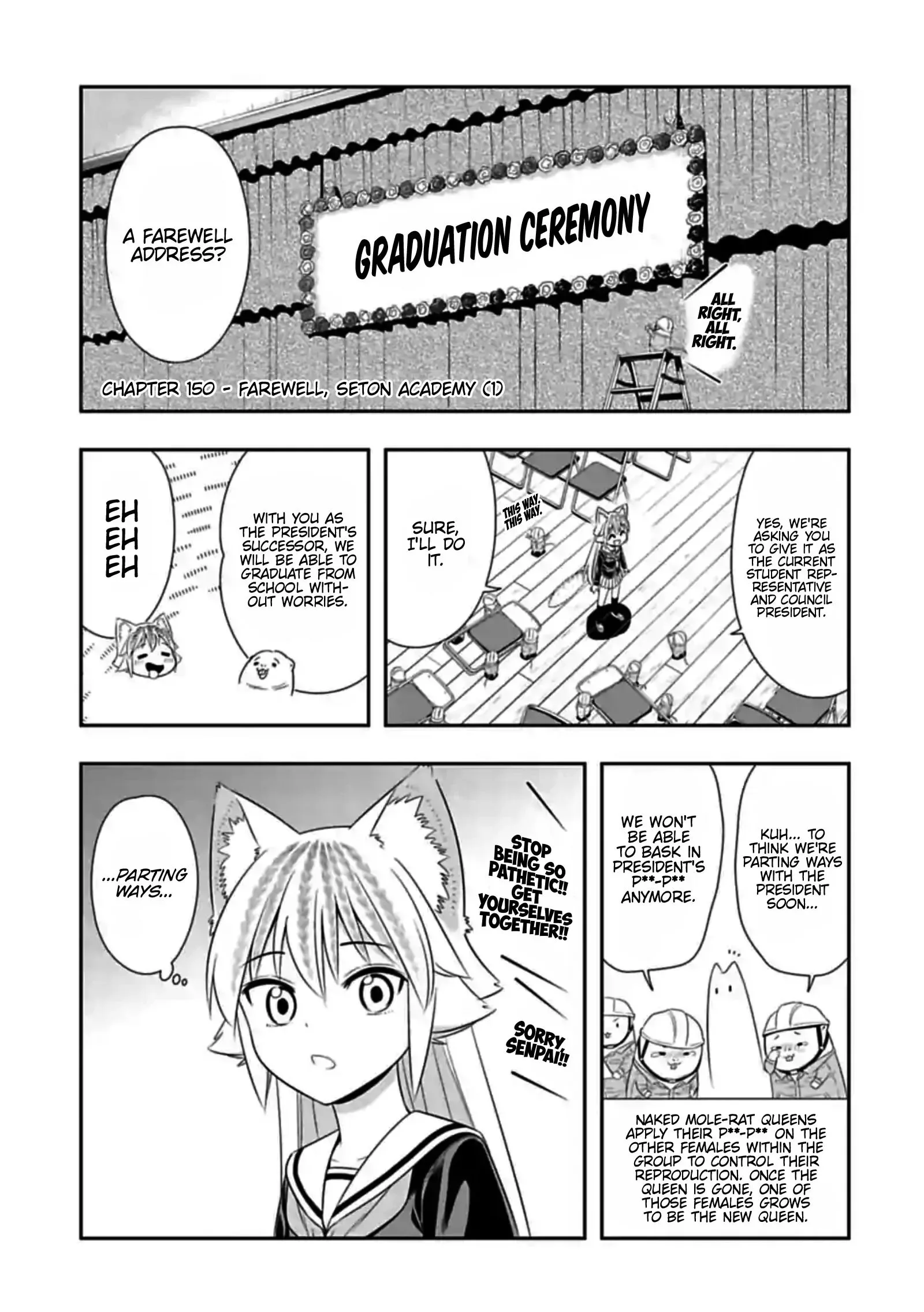 Murenase! Shiiton Gakuen Chapter 150 page 1