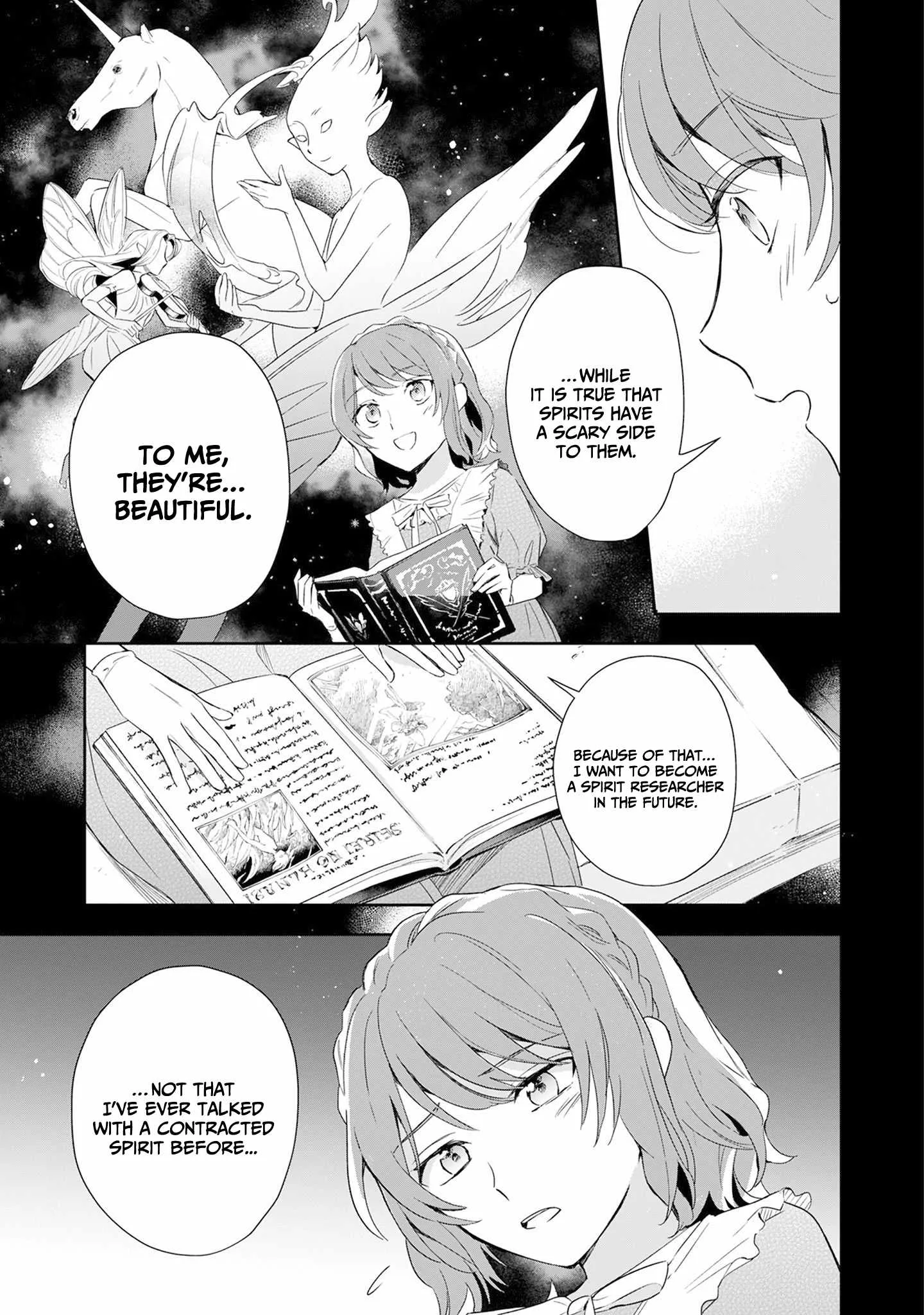 If the villainess and the villain were to meet and fall in love ~It seems the shunned heroine who formed a contract with an unnamed spirit is fighting with the nobleman yet again Chapter 1 page 14