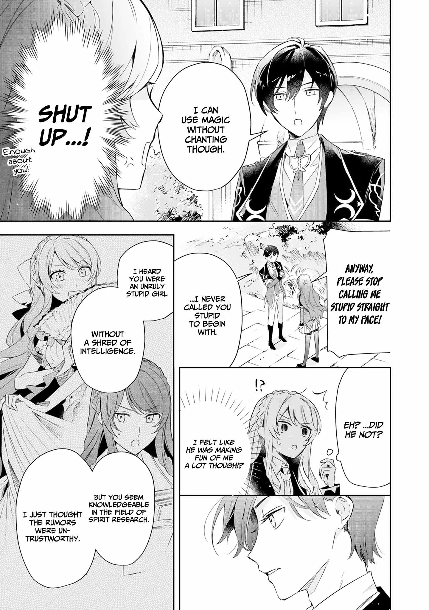 If the villainess and the villain were to meet and fall in love ~It seems the shunned heroine who formed a contract with an unnamed spirit is fighting with the nobleman yet again Chapter 2 page 17