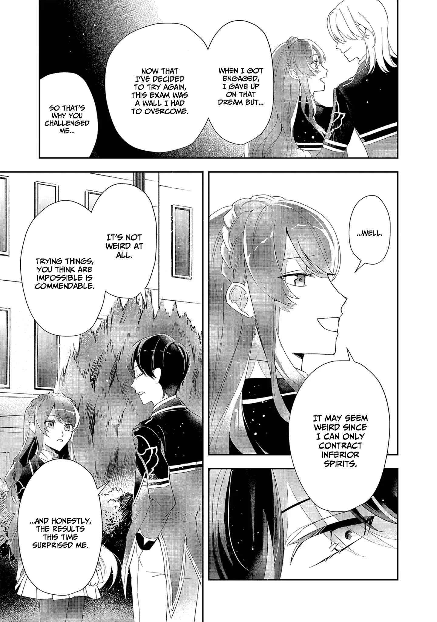 If the villainess and the villain were to meet and fall in love ~It seems the shunned heroine who formed a contract with an unnamed spirit is fighting with the nobleman yet again Chapter 4 page 22