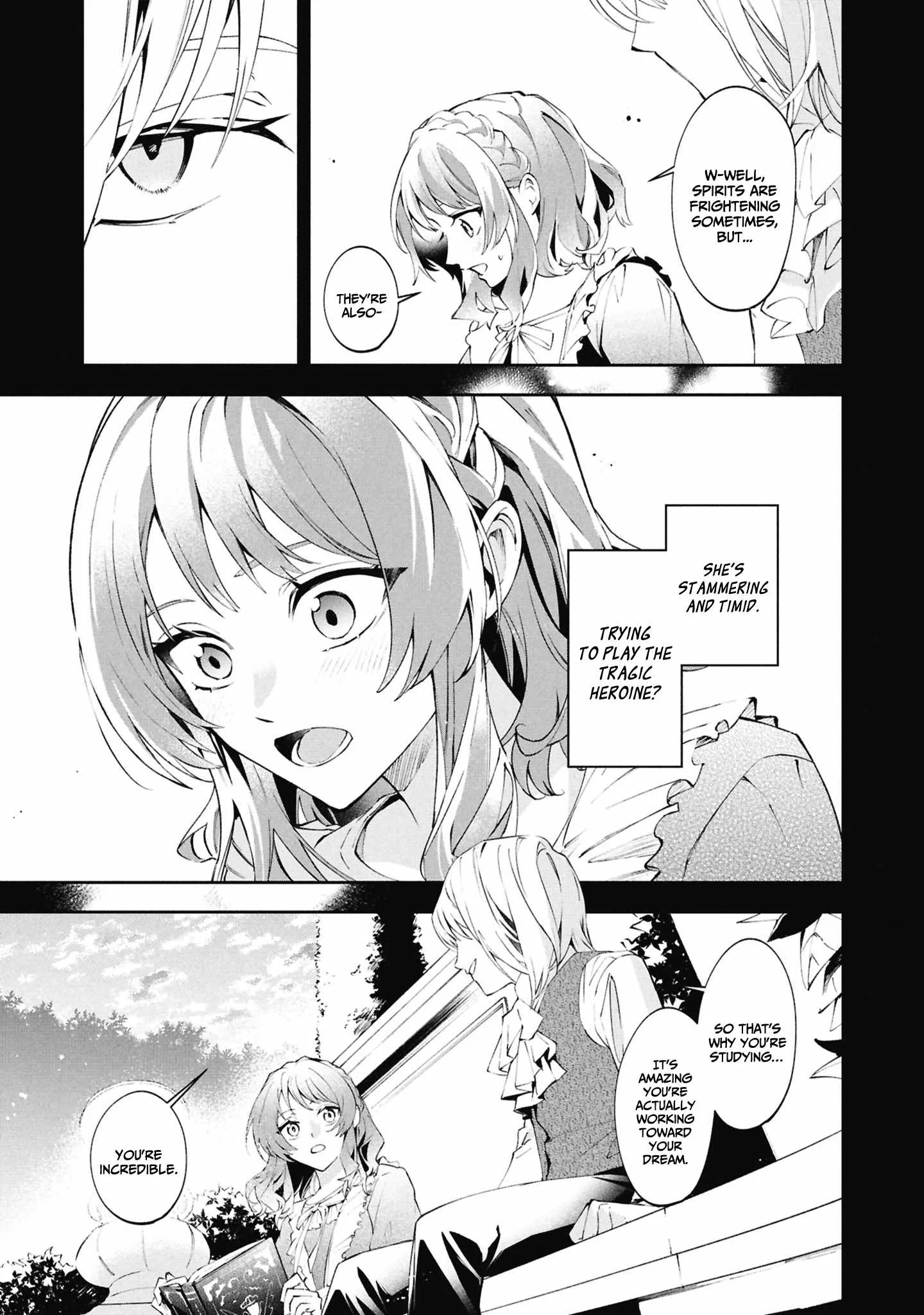 If the villainess and the villain were to meet and fall in love ~It seems the shunned heroine who formed a contract with an unnamed spirit is fighting with the nobleman yet again Chapter 28 page 18