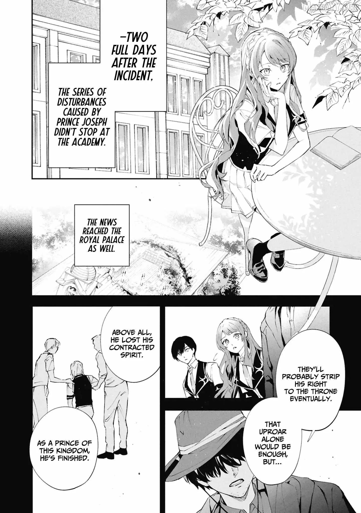 If the villainess and the villain were to meet and fall in love ~It seems the shunned heroine who formed a contract with an unnamed spirit is fighting with the nobleman yet again Chapter 32 page 3