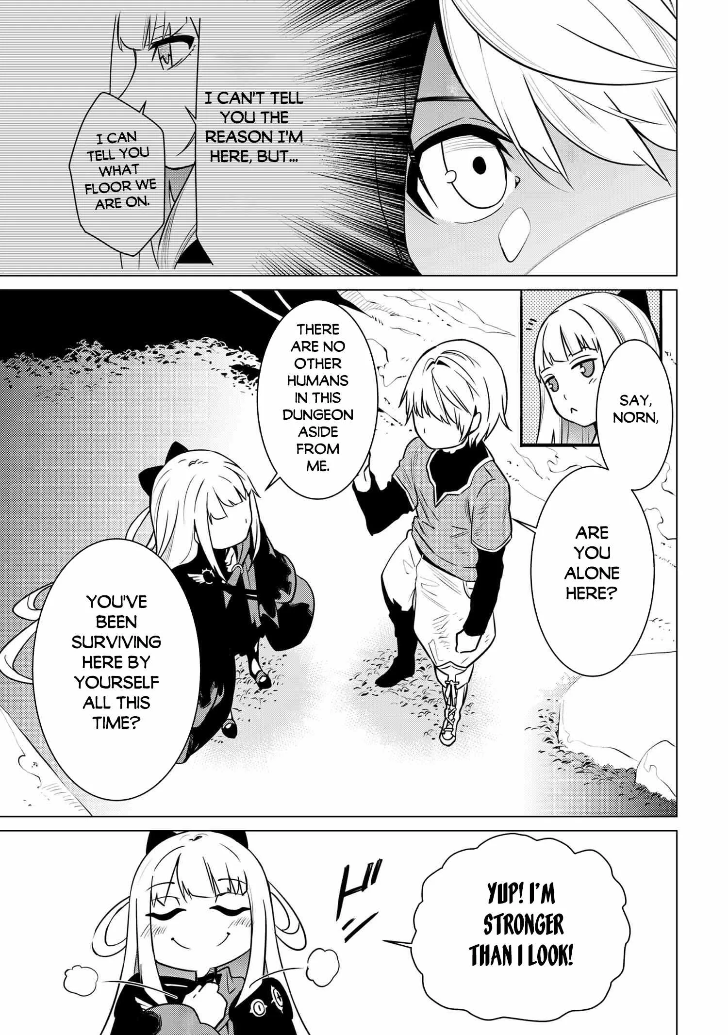 SSS RANK DUNGEON DE KNIFE ICHIHON TEWATASARE TSUIHOU SARETA HAKUMA DOUSHI: YGGDRASIL NO NOROI NIYORI JAKUTEN DEARU MARYOKU FUSOKU O KOKUFUKUSHI SEKAI SAIKYOU E TO ITARU Chapter 2.1 page 12