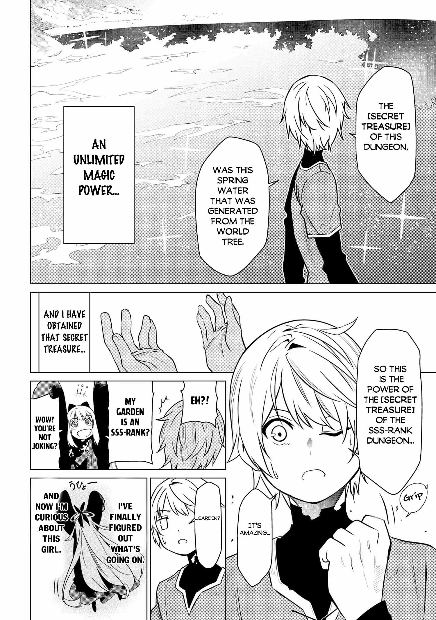 SSS RANK DUNGEON DE KNIFE ICHIHON TEWATASARE TSUIHOU SARETA HAKUMA DOUSHI: YGGDRASIL NO NOROI NIYORI JAKUTEN DEARU MARYOKU FUSOKU O KOKUFUKUSHI SEKAI SAIKYOU E TO ITARU Chapter 2.1 page 11