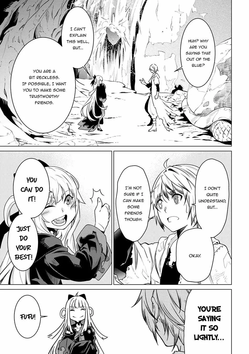 SSS RANK DUNGEON DE KNIFE ICHIHON TEWATASARE TSUIHOU SARETA HAKUMA DOUSHI: YGGDRASIL NO NOROI NIYORI JAKUTEN DEARU MARYOKU FUSOKU O KOKUFUKUSHI SEKAI SAIKYOU E TO ITARU Chapter 3.2 page 3
