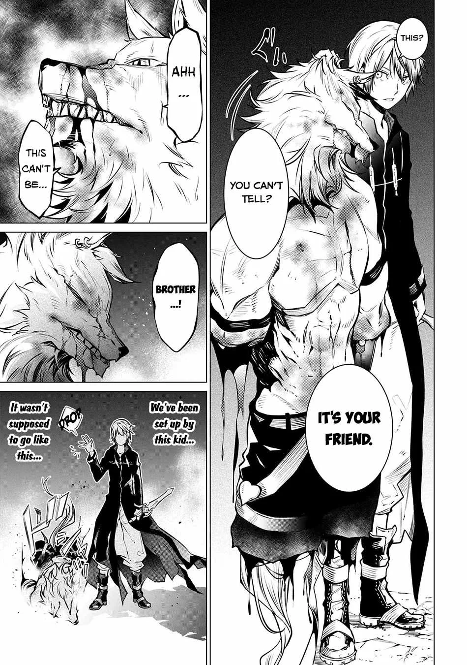 SSS RANK DUNGEON DE KNIFE ICHIHON TEWATASARE TSUIHOU SARETA HAKUMA DOUSHI: YGGDRASIL NO NOROI NIYORI JAKUTEN DEARU MARYOKU FUSOKU O KOKUFUKUSHI SEKAI SAIKYOU E TO ITARU Chapter 11.1 page 12