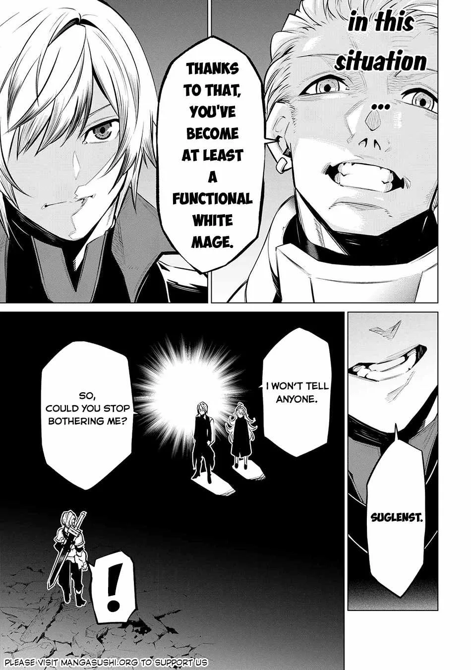 SSS RANK DUNGEON DE KNIFE ICHIHON TEWATASARE TSUIHOU SARETA HAKUMA DOUSHI: YGGDRASIL NO NOROI NIYORI JAKUTEN DEARU MARYOKU FUSOKU O KOKUFUKUSHI SEKAI SAIKYOU E TO ITARU Chapter 15 page 16