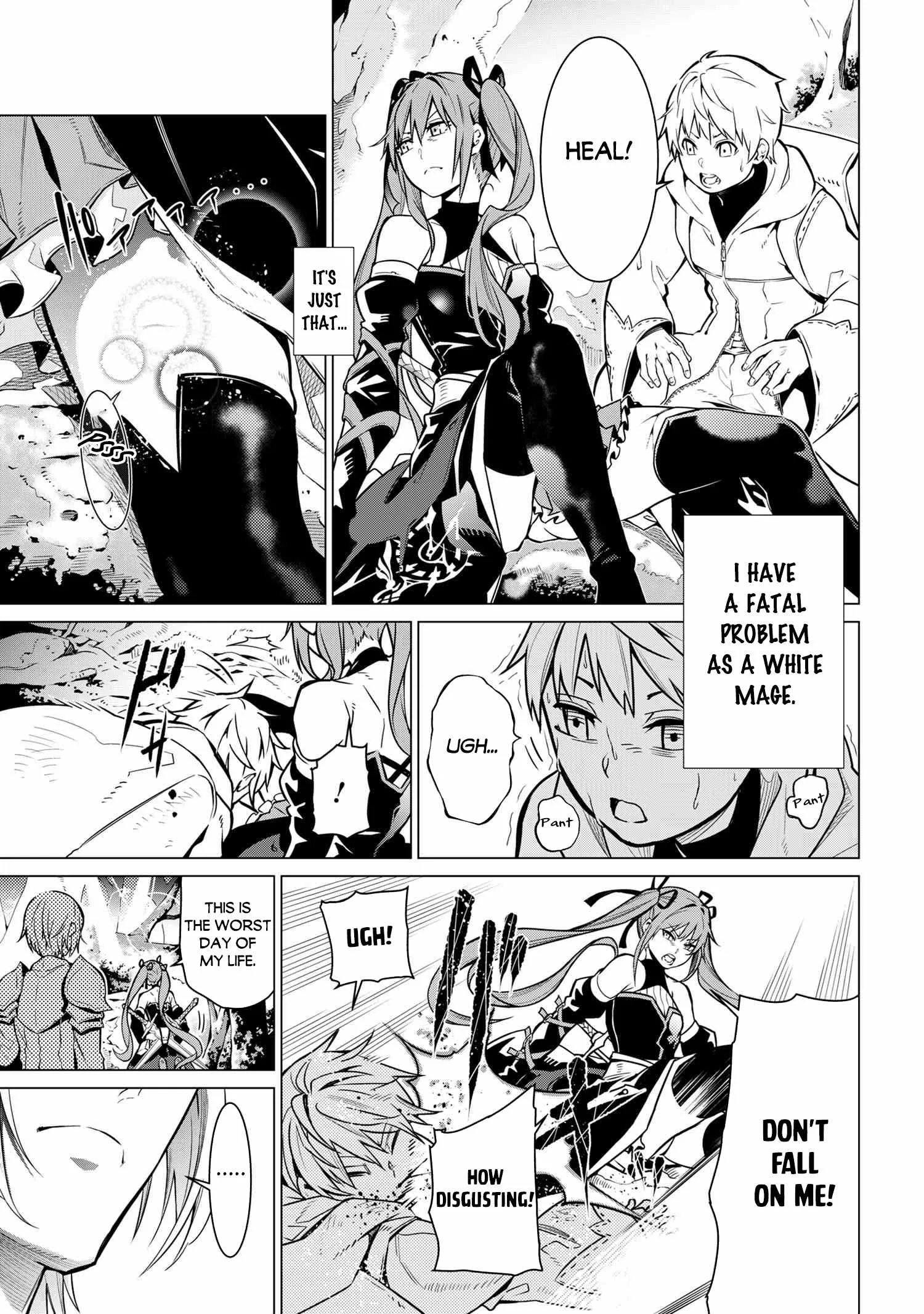 SSS RANK DUNGEON DE KNIFE ICHIHON TEWATASARE TSUIHOU SARETA HAKUMA DOUSHI: YGGDRASIL NO NOROI NIYORI JAKUTEN DEARU MARYOKU FUSOKU O KOKUFUKUSHI SEKAI SAIKYOU E TO ITARU Chapter 1 page 10