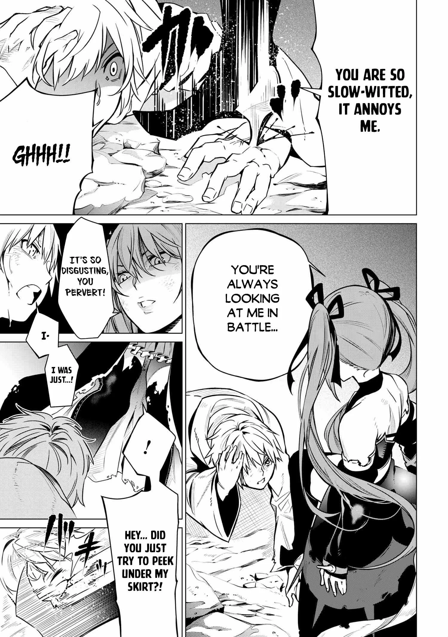 SSS RANK DUNGEON DE KNIFE ICHIHON TEWATASARE TSUIHOU SARETA HAKUMA DOUSHI: YGGDRASIL NO NOROI NIYORI JAKUTEN DEARU MARYOKU FUSOKU O KOKUFUKUSHI SEKAI SAIKYOU E TO ITARU Chapter 1 page 28
