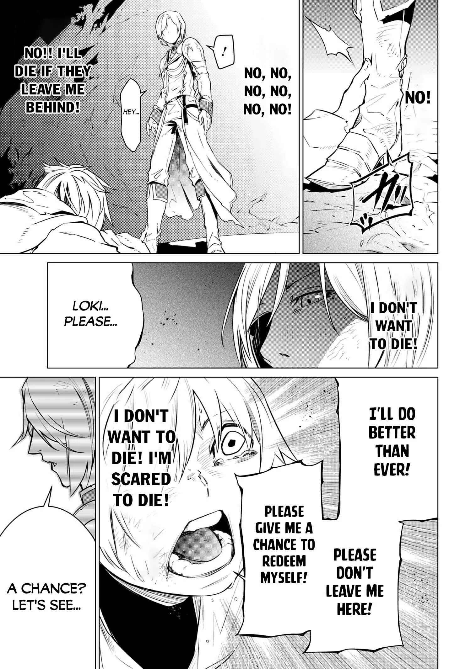 SSS RANK DUNGEON DE KNIFE ICHIHON TEWATASARE TSUIHOU SARETA HAKUMA DOUSHI: YGGDRASIL NO NOROI NIYORI JAKUTEN DEARU MARYOKU FUSOKU O KOKUFUKUSHI SEKAI SAIKYOU E TO ITARU Chapter 1 page 38