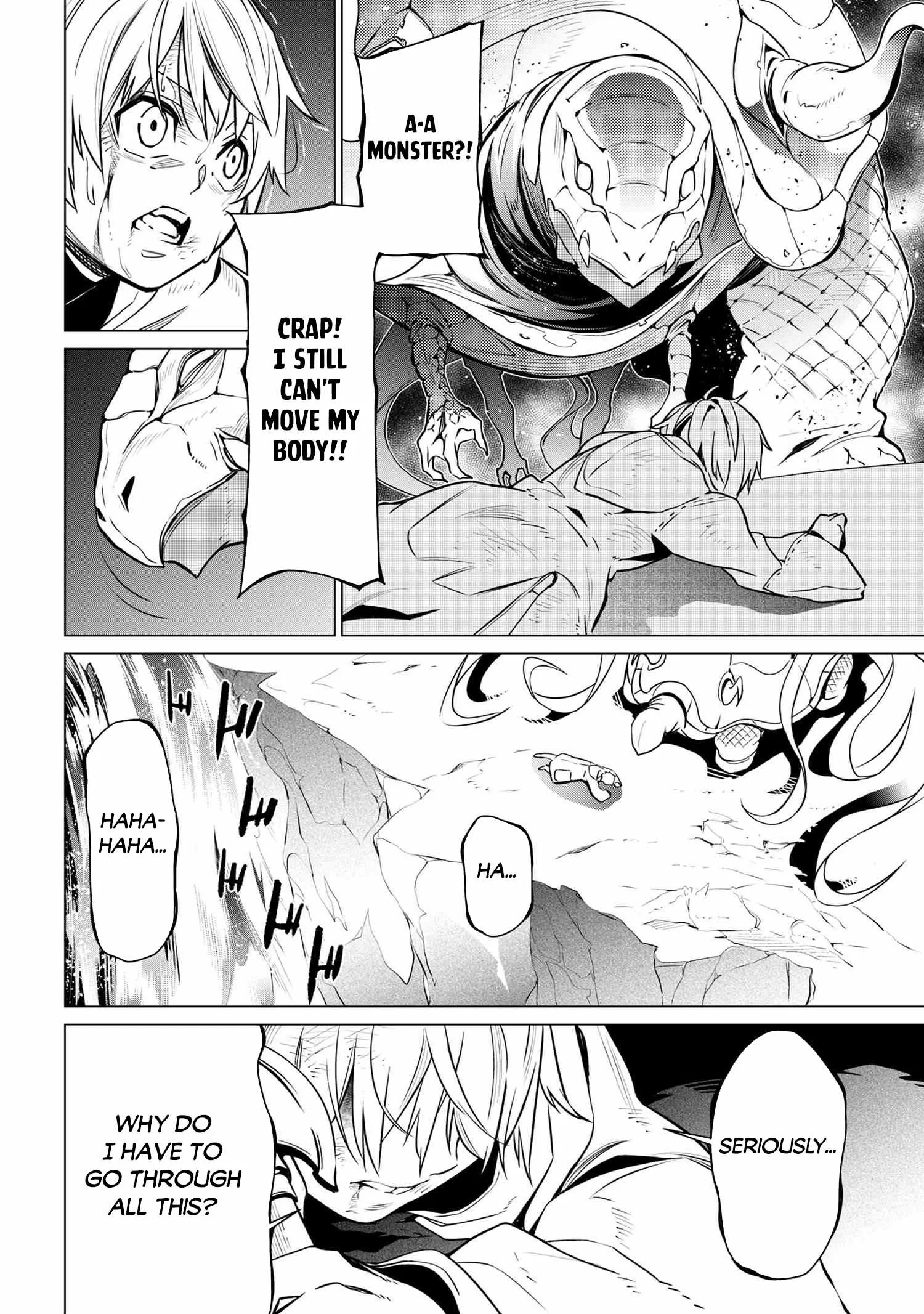 SSS RANK DUNGEON DE KNIFE ICHIHON TEWATASARE TSUIHOU SARETA HAKUMA DOUSHI: YGGDRASIL NO NOROI NIYORI JAKUTEN DEARU MARYOKU FUSOKU O KOKUFUKUSHI SEKAI SAIKYOU E TO ITARU Chapter 1 page 47
