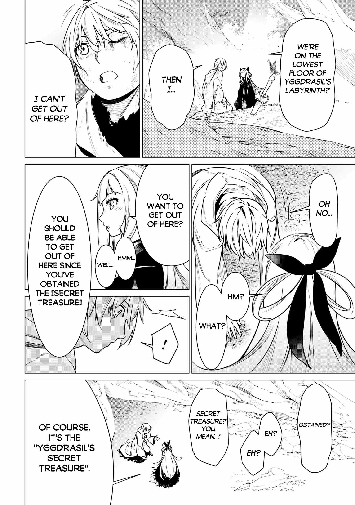 SSS RANK DUNGEON DE KNIFE ICHIHON TEWATASARE TSUIHOU SARETA HAKUMA DOUSHI: YGGDRASIL NO NOROI NIYORI JAKUTEN DEARU MARYOKU FUSOKU O KOKUFUKUSHI SEKAI SAIKYOU E TO ITARU Chapter 1 page 54