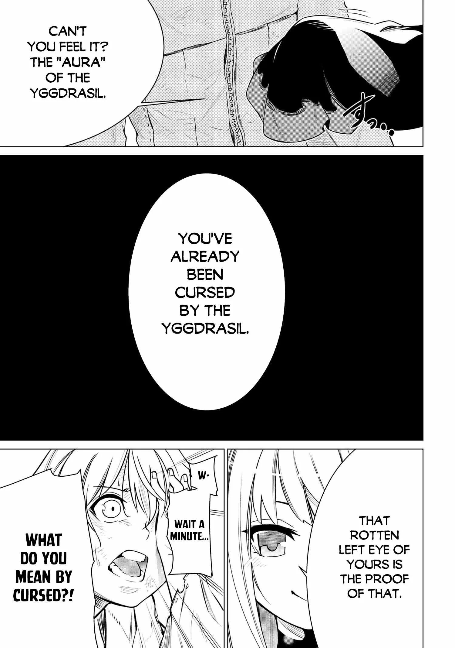 SSS RANK DUNGEON DE KNIFE ICHIHON TEWATASARE TSUIHOU SARETA HAKUMA DOUSHI: YGGDRASIL NO NOROI NIYORI JAKUTEN DEARU MARYOKU FUSOKU O KOKUFUKUSHI SEKAI SAIKYOU E TO ITARU Chapter 1 page 55