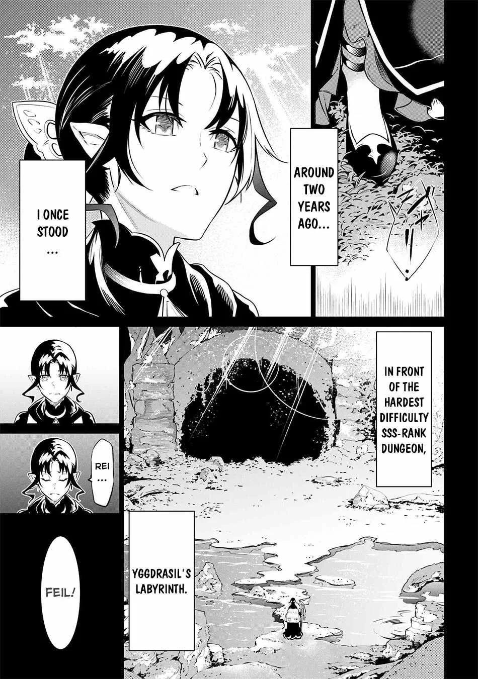 SSS RANK DUNGEON DE KNIFE ICHIHON TEWATASARE TSUIHOU SARETA HAKUMA DOUSHI: YGGDRASIL NO NOROI NIYORI JAKUTEN DEARU MARYOKU FUSOKU O KOKUFUKUSHI SEKAI SAIKYOU E TO ITARU Chapter 7.1 page 2